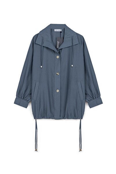 praye Bağcık Detaylı Büzgülü Kap Lacivert