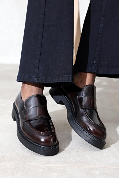 5in1Canpolat Claret Red Classic Loafer 20403