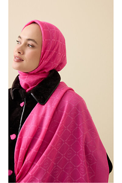 Imannoor İMAN I KAFES TENCEL PAMUK İPEK ŞAL PEMBE