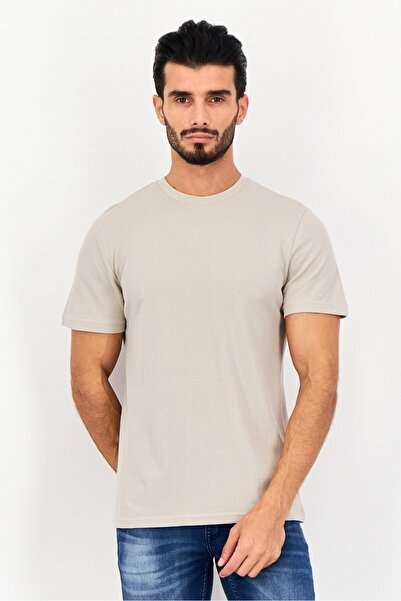 English Laundry Men Crew Neck Short Sleeves Solid T-shirt, Taupe