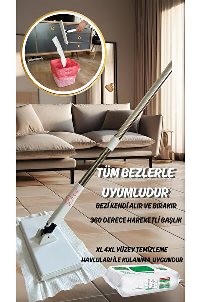 ozbience Otomatik Mop Kıskaçlı 4XL Yüzey Temizlik Havlusu Kullan At Bezleri