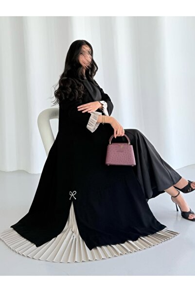 Noon Noora عباءة إسلامية أنيقة بتصميم مطوي (لا يشمل غطاء الرأس)