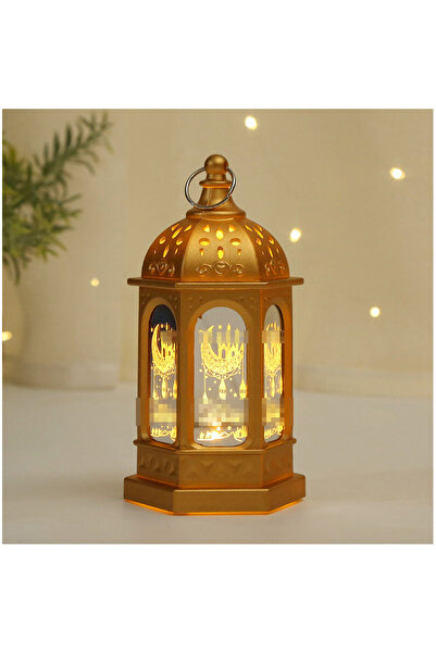 EHOME فانوس رمضاني صغير بإضاءة LED، فانوس عيد مبارك، زينة رمضانية للمنزل والط...