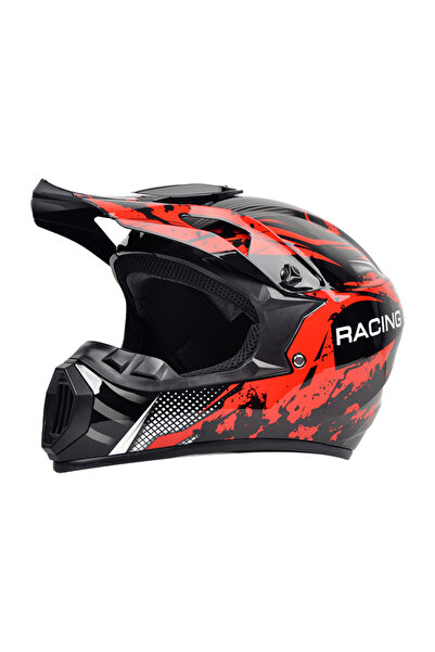 FIXATO Cască Moto/Enduro, Interior Confortabil, pentru Motociclete, Cross, En...