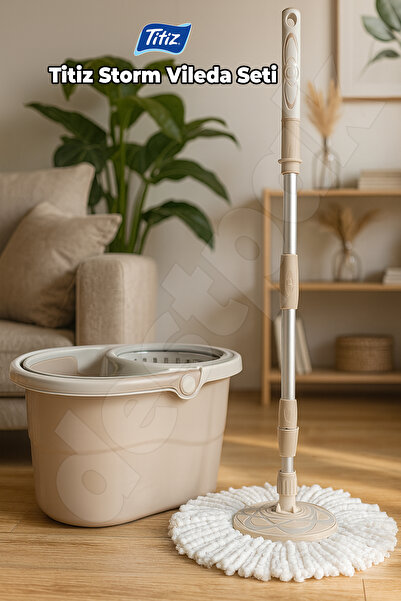ozbience Titiz Storm Döner Mop Seti - Ekstra Kaliteli ve Gramajlı Paspas