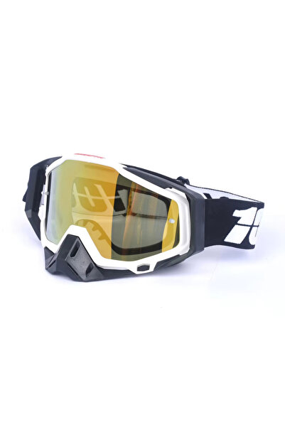 FIXATO Moto ATV / Enduro / Cross Glasses, FIXATO, Gold Lens, Black with White...