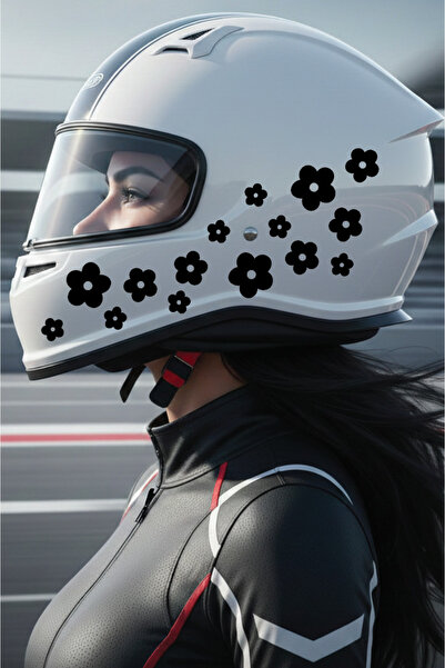 Yalıgraf Reklam Tabela Dekoratif Çiçek Kask Sticker Sakura Racing Sticker Mot...