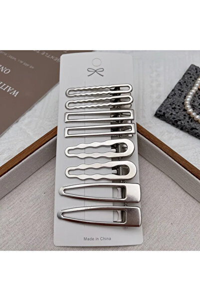 Choice B Silver Metal Y2K Duckbill Hairpin Women's Bangs Side Headwear Barret...