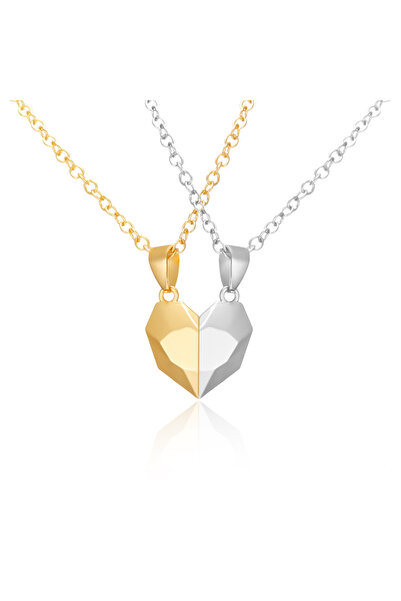 RINHOO FRIENDSHIP قلادة مغناطيسية على شكل قلب مكونة من قطعتين، مناسبة للزوجين...