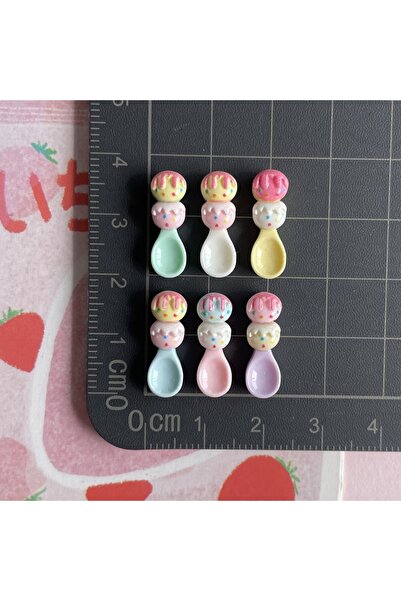 Choice 20pcs Mini Nail Art Accessories Cute Forks Ice Cream Spoons Strawberry...
