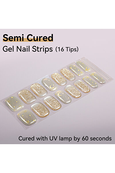 Choice NF250036، 16 طرفًا، ملصقات أظافر جل شبه معالجة، لون نقي، مصباح الأشعة ...