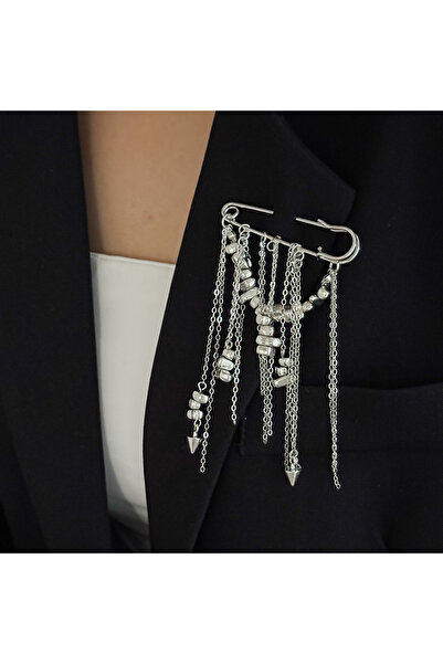 Choice1 ياقة بدلة نسائية أنيقة وعصرية من إنجيمارك، بلون فضي، بتصميم غير منتظم...