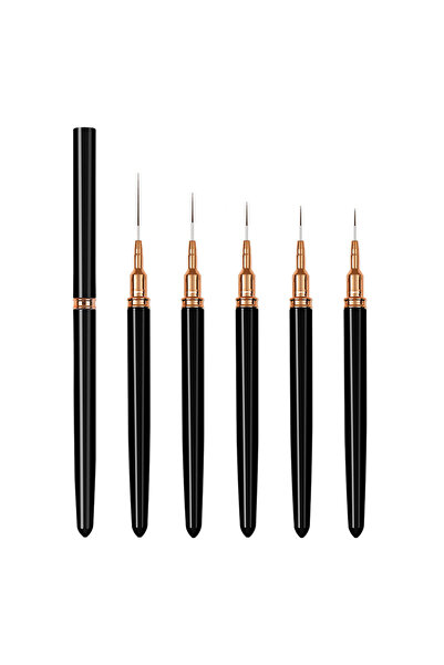 Choice black 5Pcs Nail Art Liner Brush Set for Acrylic Gel Polish French Stri...