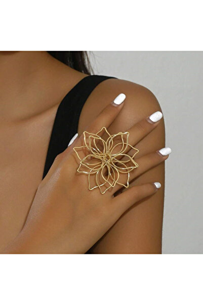 Choice AJZ50032 Fashion Gold Color Round Hollow Out Flower Big Ring For Women...