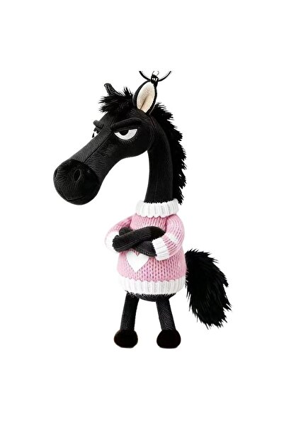 Choice G Cute Plush Black Horse Keychains, 2026 Year of the Horse Plush Keyri...