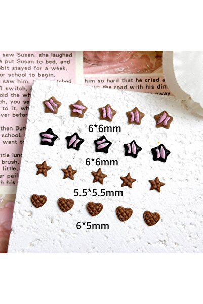 Choice Mixed 50PCS 50PCS Mini Simulated Chocolate Biscuit Resin Nail Charms C...