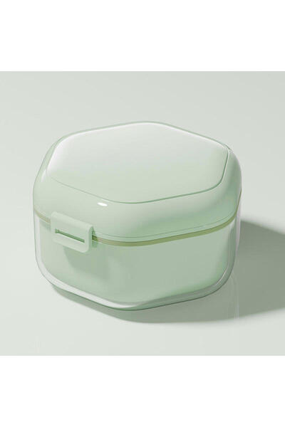 Choice1 علبة تخزين ونقع تقويم الأسنان الأخضر (قطعة واحدة) لتنظيف أطقم الأسنان...