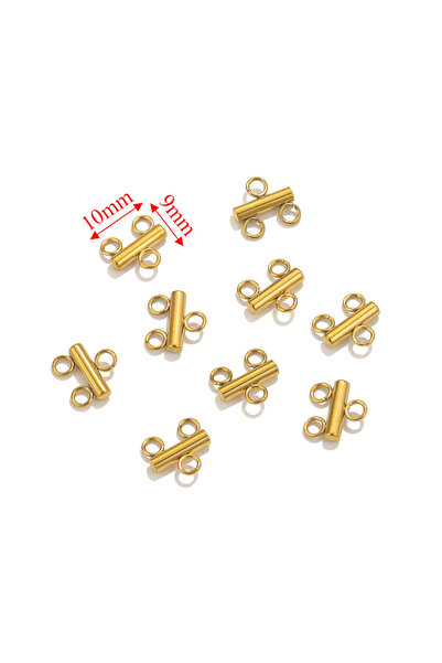 Choice Z1192G2 10pcs Gold Plated Stainless Steel Layer Clasps Pendant Bail Co...