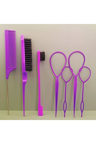 Choice Purple Hair Styling loop Set Toddler Topsy Rat Pony Tail Edge Comb Too...
