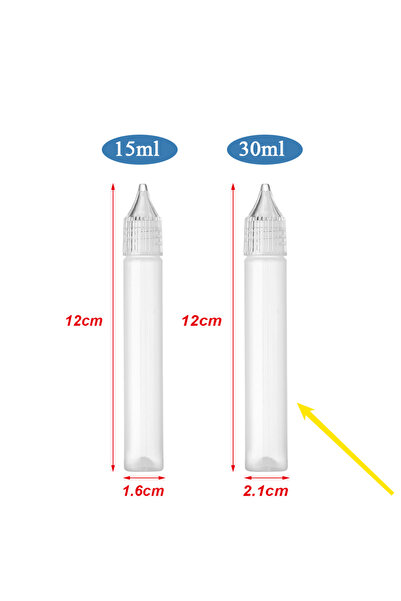 Choice1 ٥ قطع - ٣٠ مل، ٥ قطع/مجموعة، زجاجات ضغط بلاستيكية بيضاء مزودة بإبرة ل...