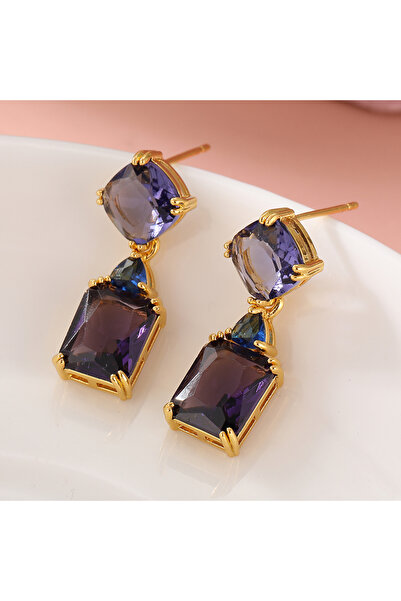 Choice PURPLE T193 Exquisite Elegnat Geometry Synthetic Amethyst Dangle Earri...