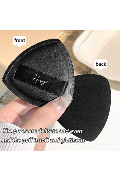 choice2 قطعة واحدة من وسادة مكياج مثلثة سوداء - إسفنجة تجميل مخملية ناعمة لمك...