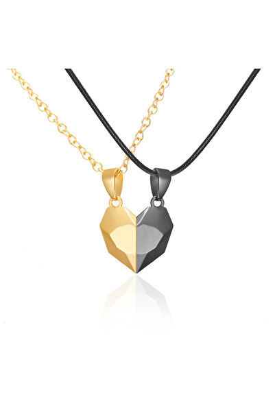 RINHOO FRIENDSHIP قلادة مغناطيسية على شكل قلب مكونة من قطعتين، مناسبة للزوجين...