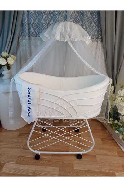 My dream child سرير اطفال فاخر مع ناموسيه وفرش ناعم وكفرات حديد معدني برش بوي...