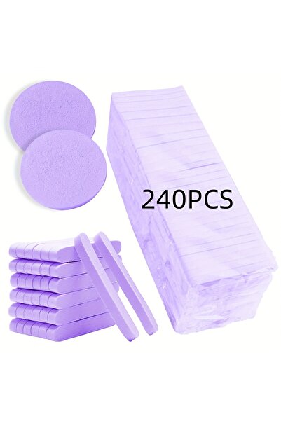 Choice3 4 إسفنجات للوجه - 240 قطعة - إسفنجات مضغوطة لغسل الوجه، وسادات إسفنجي...