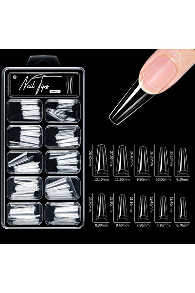 Choice 01-100pcs-box 100pcs/box Fake Nail Tips Coffin Press on Nail Clear Ful...