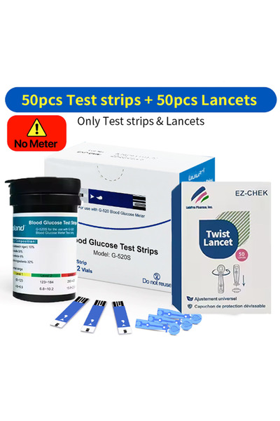 choice2 مجموعة شرائط اختبار دوتريو 50 قطعة، ملحقات جهاز قياس نسبة السكر في ال...