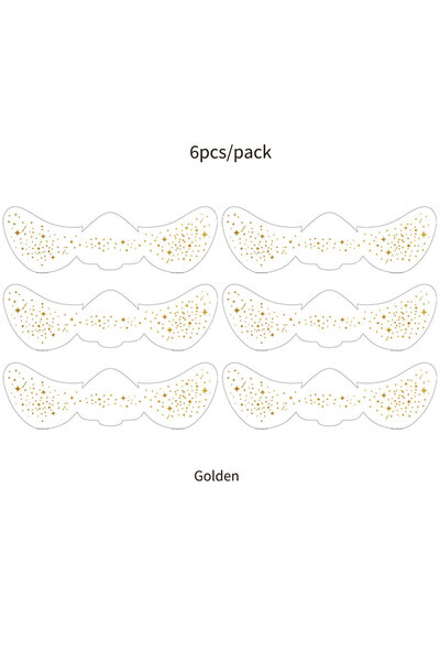 Choice25 ملصقات نمش مزيفة ذهبية-فضية لامعة للنساء، 6 قطع، مقاومة للماء
