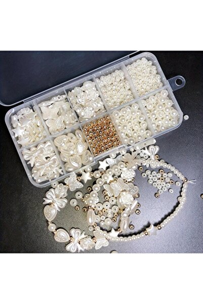 Choice 800pcs 800pcs White Mixed Acrylic Pearl Polished Loose Beads Set Elega...