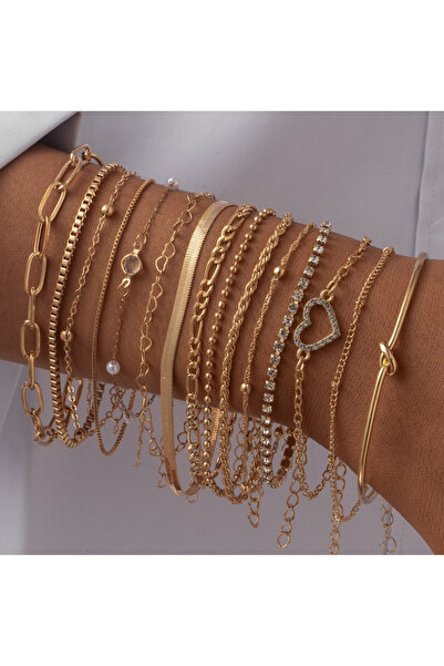 Choice AYA 15Pcs Fashion Minimalist Zircon Bracelet Sets for Women Vintage El...