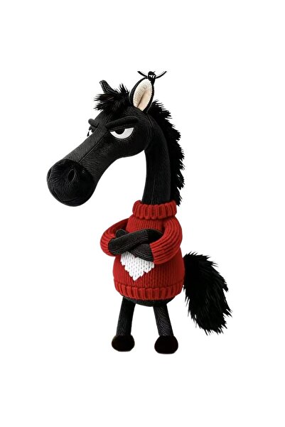 Choice H Cute Plush Black Horse Keychains, 2026 Year of the Horse Plush Keyri...