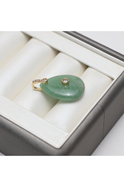 Choice Green Aventurine 2 Pieces Natural Stone Charms Water Drop Crystal Agat...