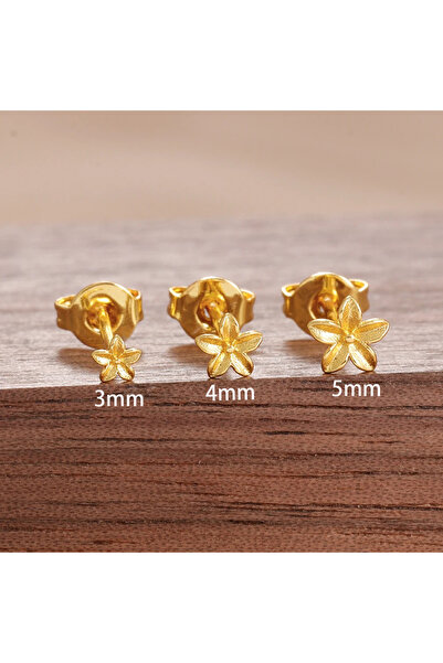 Choice gold-3PCS Exquisite Gold Color Simple Small Flower Stud Earring For Wo...