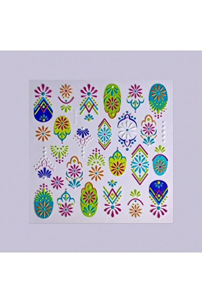 Choice 5 Sheets 1/2/5Pcs 5D Bohemian Embossed Nail Stickers White Colorul Ele...