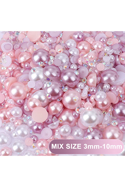 NAILFYOU One Bag One Bag Japanese Mixed Kawaii Half Round Pearl Resin Nail Ar...