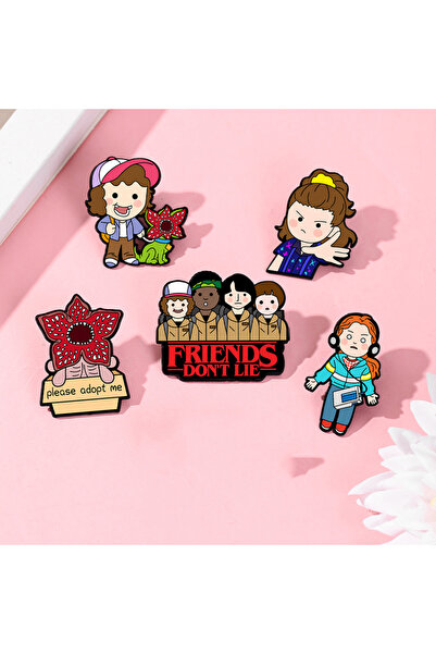 Choice مجموعة دبابيس مينا مكونة من 5 قطع، بتصميمات ديموجورجون اللطيفة، وزهرة ...