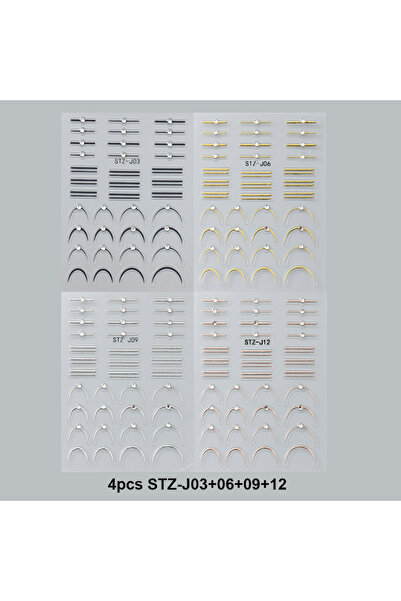Choice STZ-J03-06-09-12 ملصقات أظافر ثلاثية الأبعاد مرصعة بأحجار الراين، بتصم...