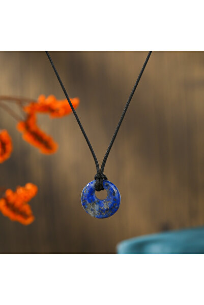 Choice قلادة من حجر اللازورد الطبيعي، قطعة واحدة، قلادة بسيطة وأنيقة للنساء و...