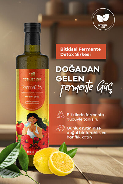 muccet Fermatox Bitkisel Detox ve Fermente Karışım Sirke – Doğal Arınma ve Ha...