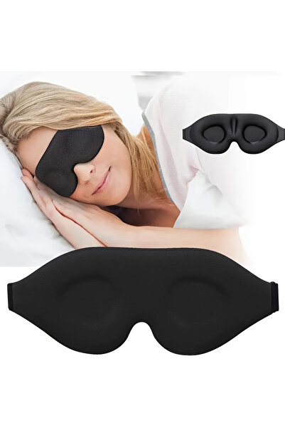 Choice قناع عين أسود ثلاثي الأبعاد قابل للتعديل مناسب للرجال والنساء بدون ضغط...