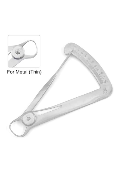 Choice1 مقياس أسنان معدني قطعة واحدة، فرجار قياس شمع معدني، فرجار مثلث، فولاذ...