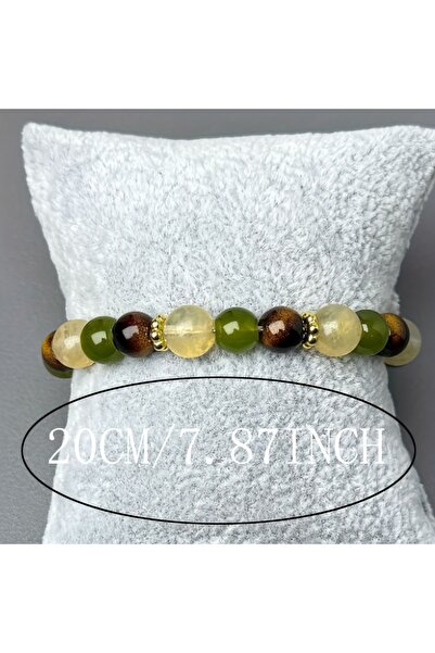 Choice dark green Natural Tiger's Eye & Citrine Menopause Bracelet. Balances ...