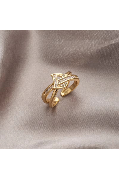 Choice Gold Korean Punk Cubic Zirconia adjustable ring for Women Office Party...