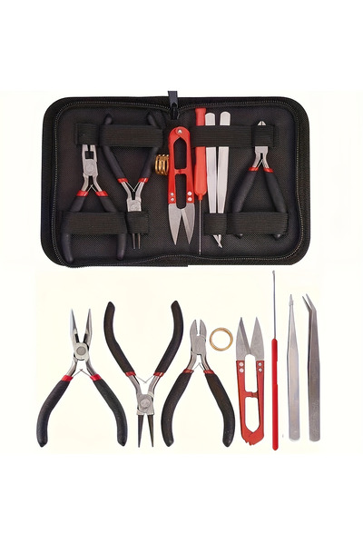 Choice مجموعة أدوات صنع المجوهرات اليدوية - 8 قطع: كماشة يدوية الصنع، مقص، مل...