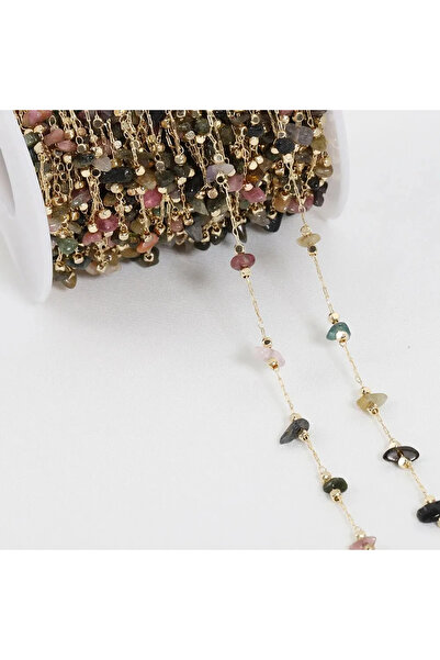 Choice سلسلة خرز حجرية بوهيمية غير منتظمة بألوان متنوعة بطول متر واحد، مناسبة...