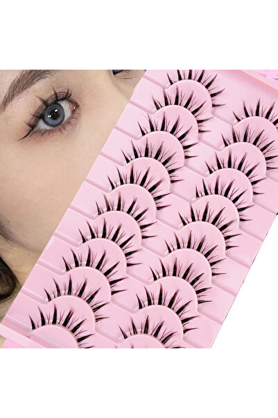 Choice LK02-fen 10 pairs of Devilish style anime false eyelashes C-curls, nat...